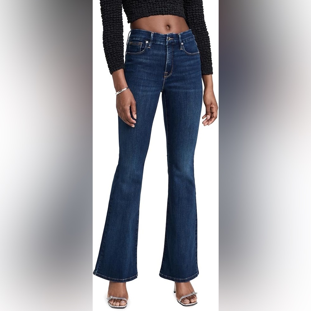 Good American Dark Blue Flare Jeans